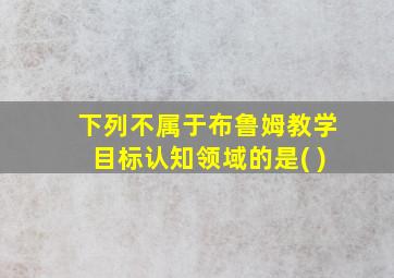 下列不属于布鲁姆教学目标认知领域的是( )